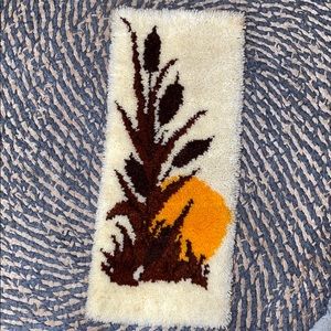 Boho vintage latch hook wall accent